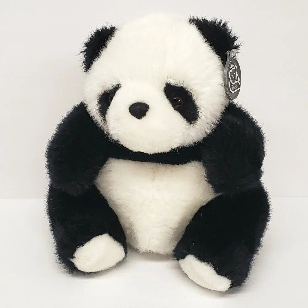 Princess Soft Toys 8" Panda Bear Seated Black White Stuffed Animal Plush - Picture 1 of 5